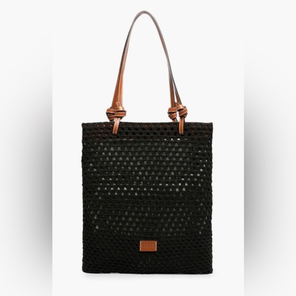 STAUD Crochet Porte Tote Bag In Black NWT - Picture 2 of 9